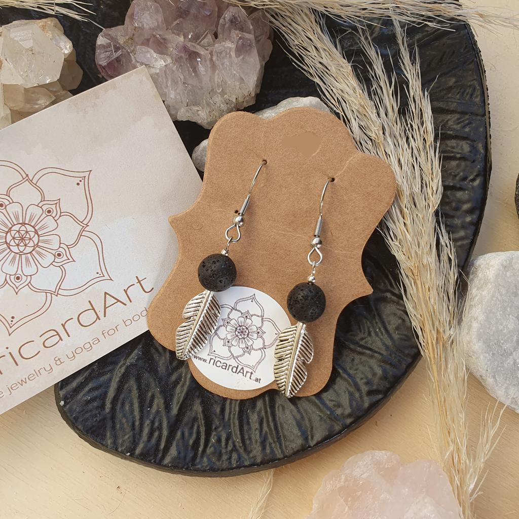 LAVASTEIN AROMADIFFUSER Ohrschmuck *FEATHER* - Image 2