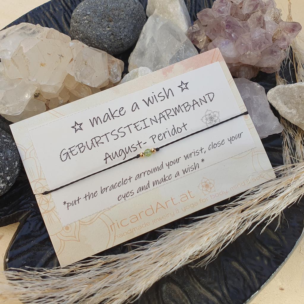 *MAKE A WISH* Geburtssteinarmband AUGUST/PERIDOT