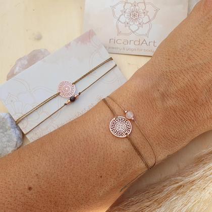 Doppelarmband *MAÄNDER Rosenquarz rosé - Image 2