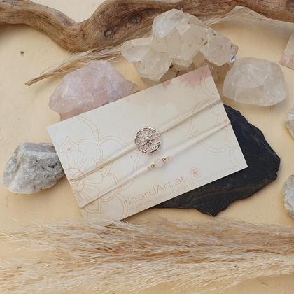 Doppelarmband *SEED OF LIFE Rosenquarz rosé - Image 2