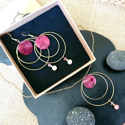 Ohrringe *PINK SEASHELL m. Rhodochrosit