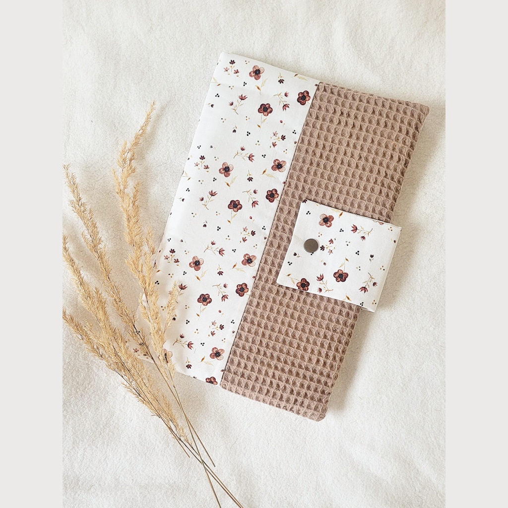 Windeltasche Blumen Braun