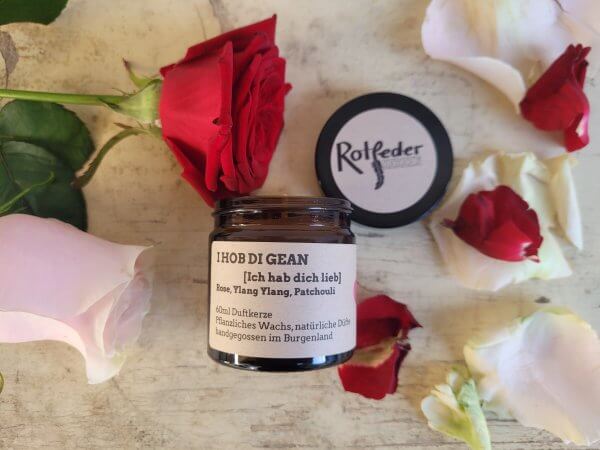 Duftkerze „I hob di gean“ im 120ml Glas