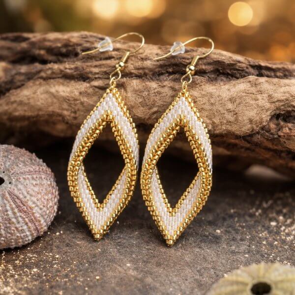 Golden Hour Diamonds - Ohrringe aus Miyukiperlen