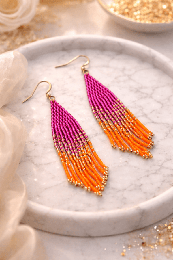 Hängeohrringe aus hochwertigen japanischen Miyukiperlen