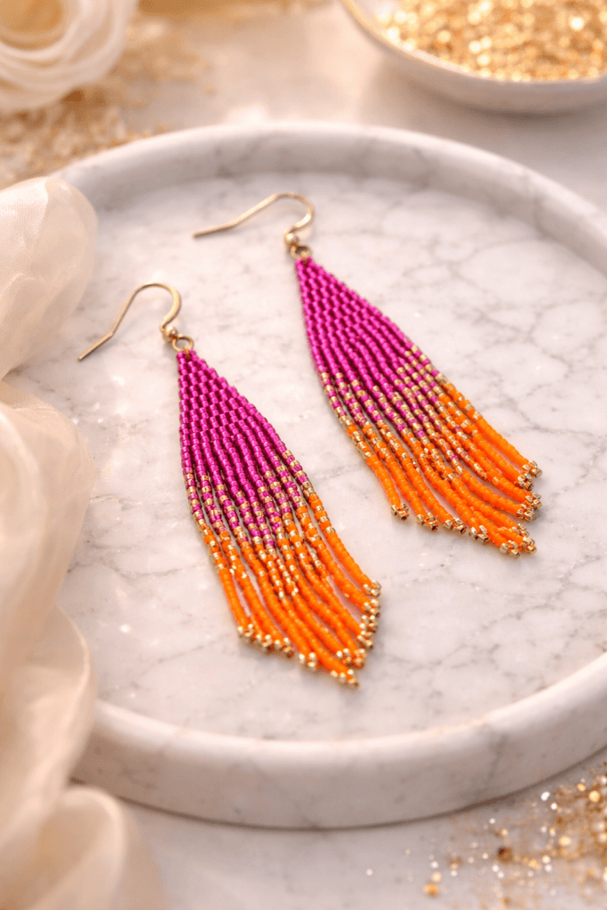 Hängeohrringe aus hochwertigen japanischen Miyukiperlen