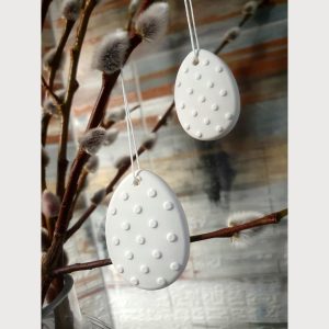 Ostereianhänger weiss