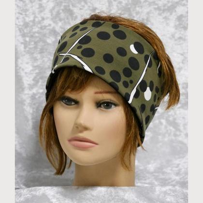 Stirnband Punkte Muster olive