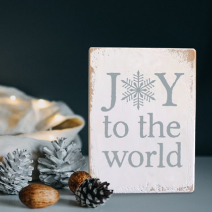 Holzschild "Joy to the world" – Snowflake - Image 2