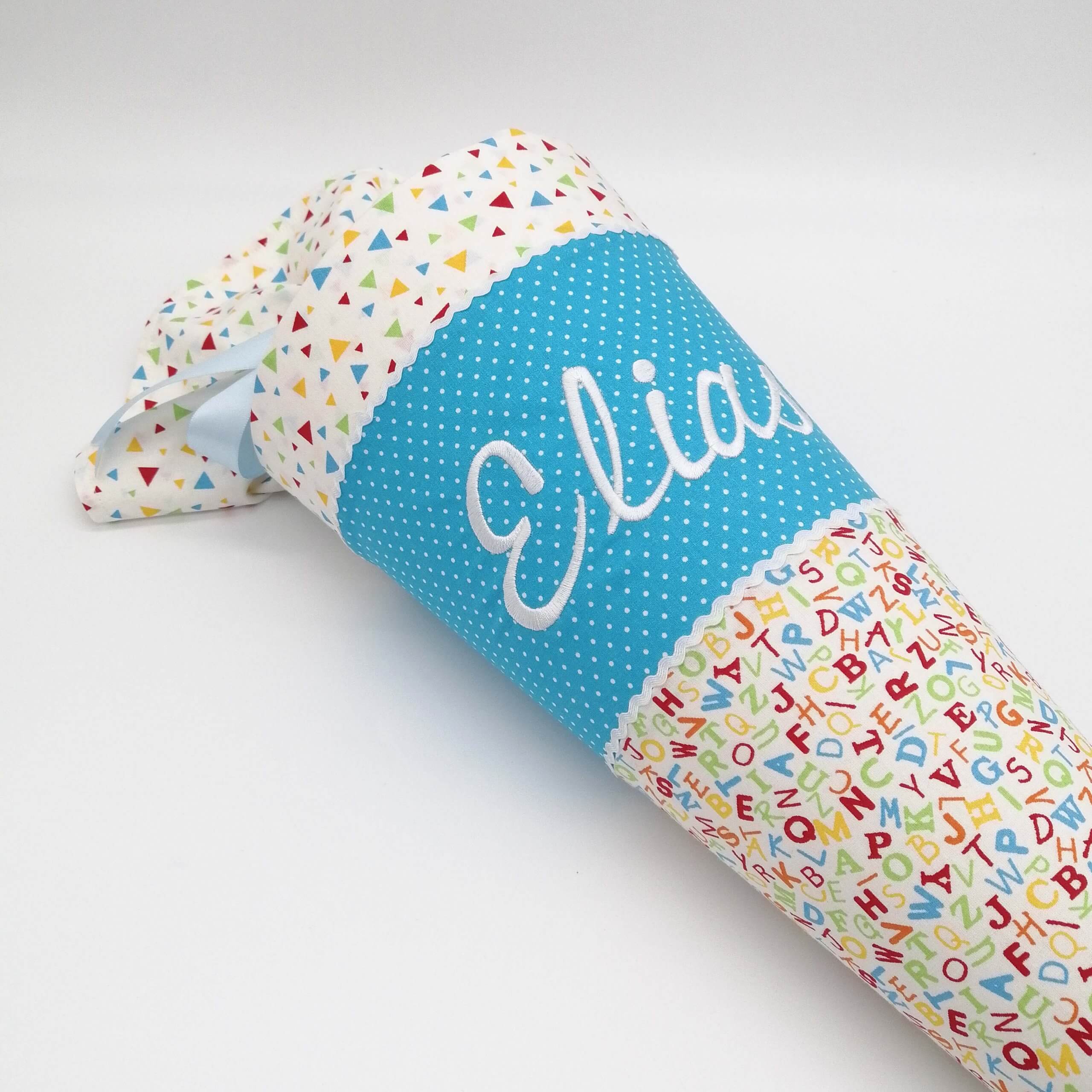Schultüte/Geschwistertüte "Buchstaben-Dreiecke blau" - Image 2