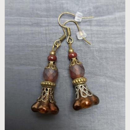 Ohrringe Vintage-Style - braun - Image 3