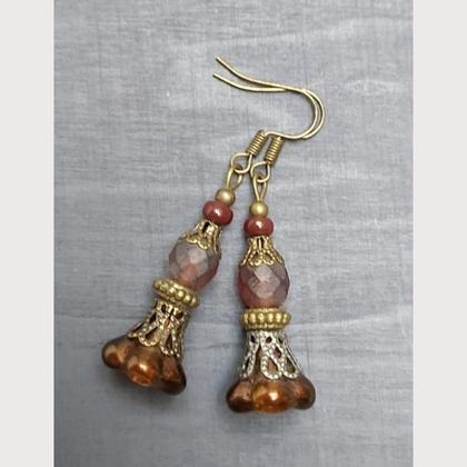 Ohrringe Vintage-Style - braun - Image 2