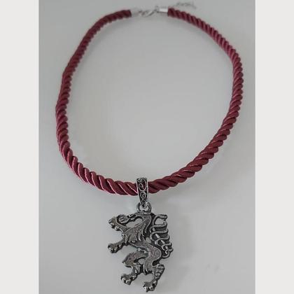 Trachtenhalskette mit Steiermark Panther, dunkelrot - Image 3