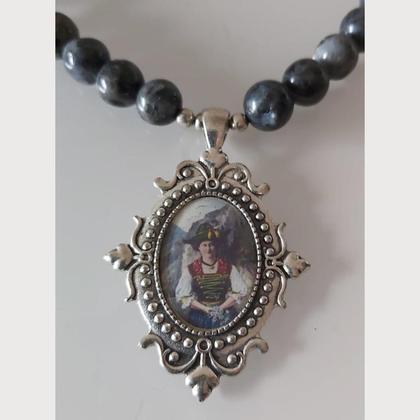 Trachtenhalskette Labradorit - mit Nostalgieanhänger - Unikat - Image 4