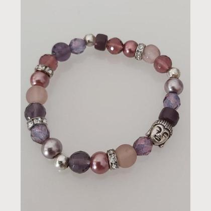 Armband aus Glasperlenmix - mit Buddha