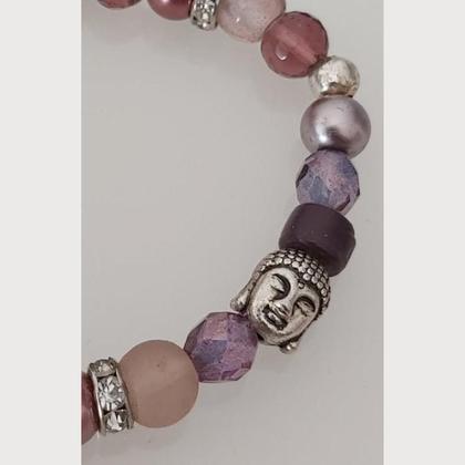 Armband aus Glasperlenmix - mit Buddha - Image 3