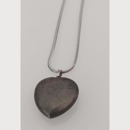 Halskette Edelstahl - mit Pyrit Herz - Image 3