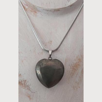 Halskette Edelstahl - mit Pyrit Herz - Image 2