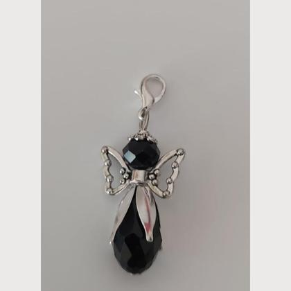 Anhänger Engel - Schutzengel - Perlenengel - schwarz