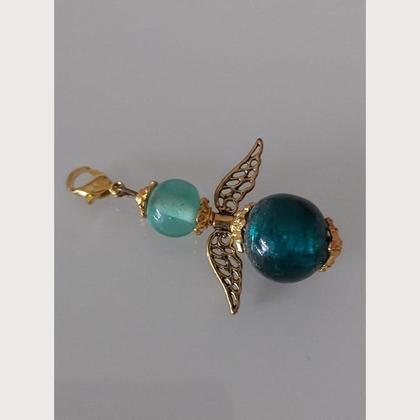 Anhänger Engel - Schutzengel - Perlenengel - gold-petrol - Image 2