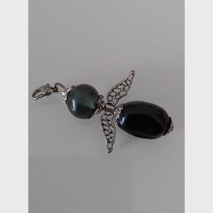 Anhänger Engel - Schutzengel - Perlenengel - silber-schwarz - Image 2