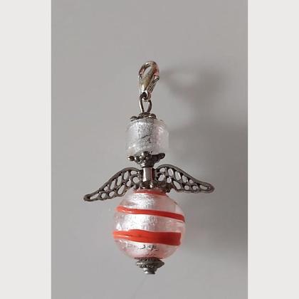 Anhänger Engel - Schutzengel - Perlenengel - silber-weiss