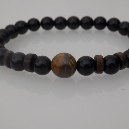 Herren Armband - Onyx-Tigerauge