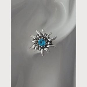 Ohrstecker - Edelweiss, hellblau - Trachtenohrringe