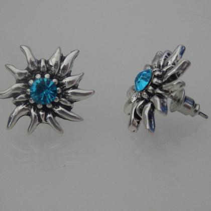 Ohrstecker - Edelweiss, hellblau - Trachtenohrringe - Image 3