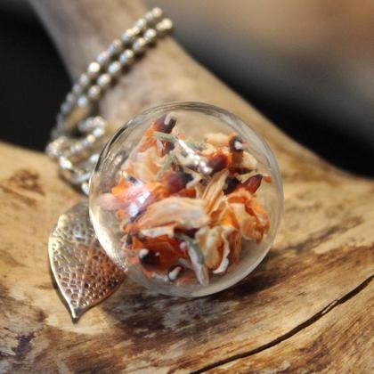 Glaskugelkette Ginster apricot