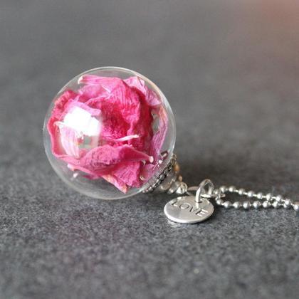 Glaskugelkette Pfingstrosentraum