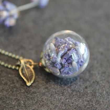 Glaskugelkette Lavendelduft
