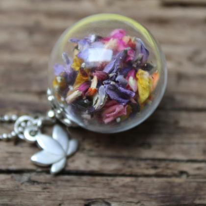 Glaskugelkette Ginster bunt