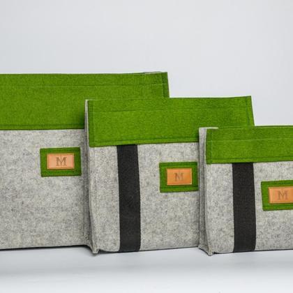 Merino - Filztaschen Grau/Grün