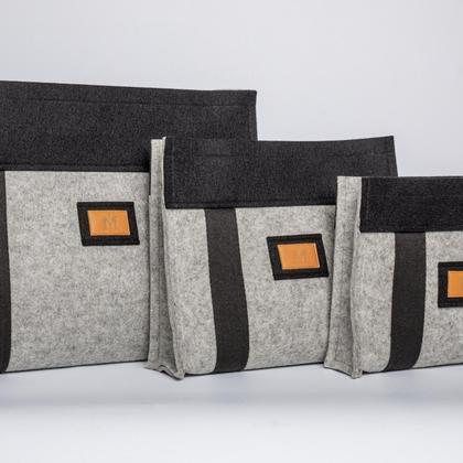 Merino - Filztasche grau/schwarz