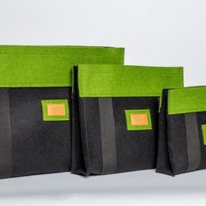 Merino - Filztasche schwarz/grün