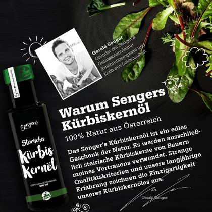 Sengers reines steirisches Kürbiskernöl 100% Kernöl aus der Steiermark 2 x 500ml - Image 2
