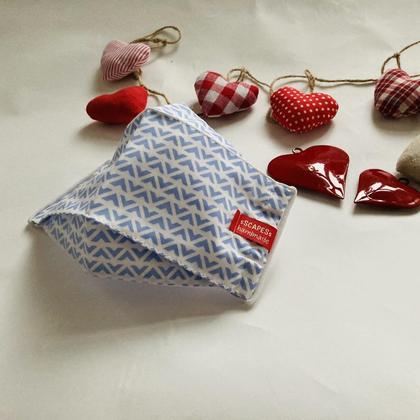 Einzelstück MASKE - Blaues abstraktes Muster