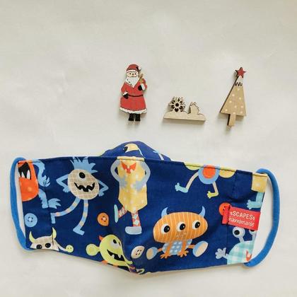 Einzelscück KINDERMASKE - Blaue Monster - Image 2