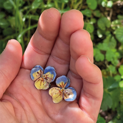 Ohrstecker Stiefmütterchen - Image 3