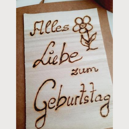 Geburtstagskarte mit Blume, Holz, Herzenswerk - Image 2