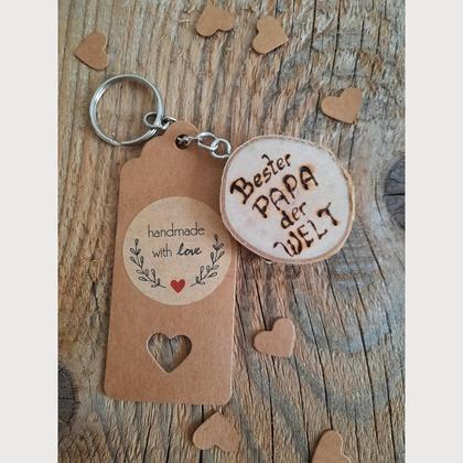 Schlüsselanhänger,  Bester Papa der Welt, Birke, Vatertag