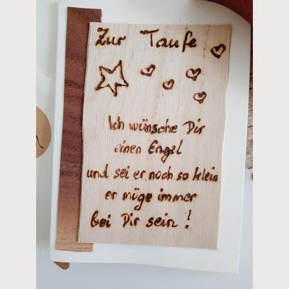 Taufkarte, Holz, Stern , Herzenswerk - Image 2