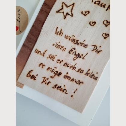 Taufkarte, Holz, Stern , Herzenswerk - Image 4