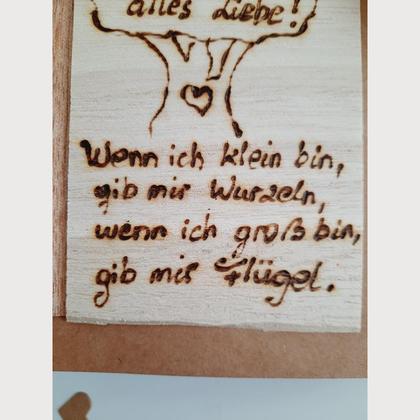 Taufkarte, Holz, Baum, Herzenswerk - Image 4