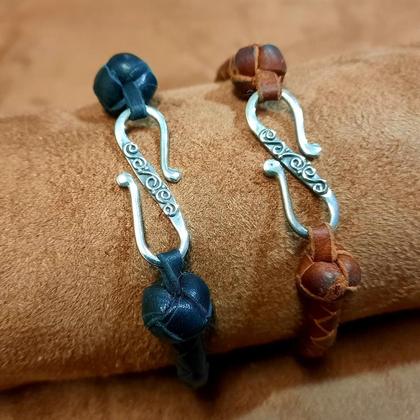 Damen Armschmuck in Känguruleder/925 Sterling Silber