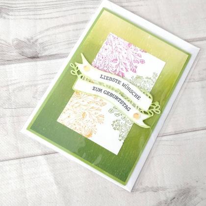 Geburtstagskarte Blumenbanner