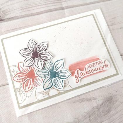 Glückwunschkarte Blüten