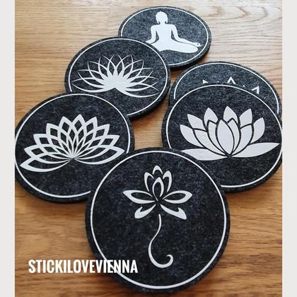 Untersetzer Set Lotusblüte Weiß