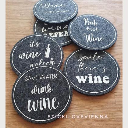 Untersetzer Set Wein weiß